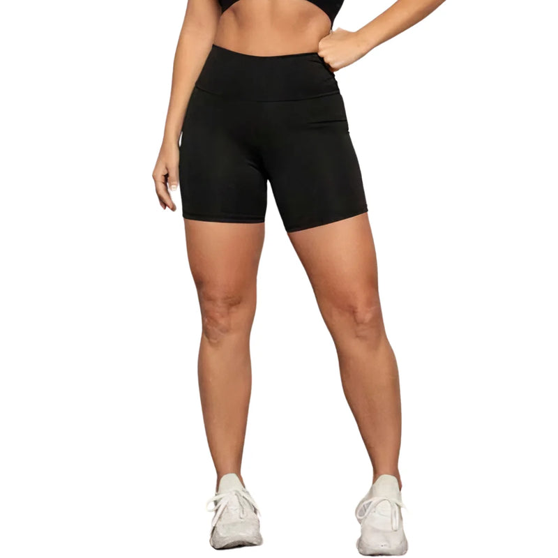 Short Yoga Basic Bermudas esportivas Sólido Cintura larga