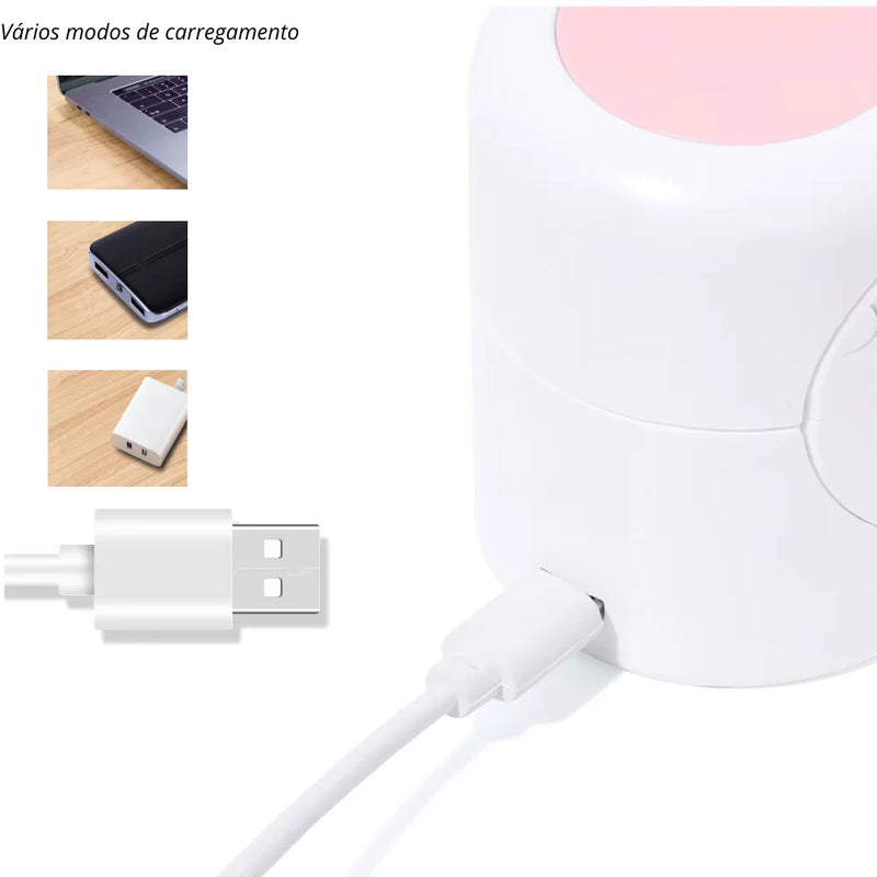 Mini Cabine LED Secador de Unhas UV 16W ??com Cabo USB Bivolt (Branco, 127V/220V