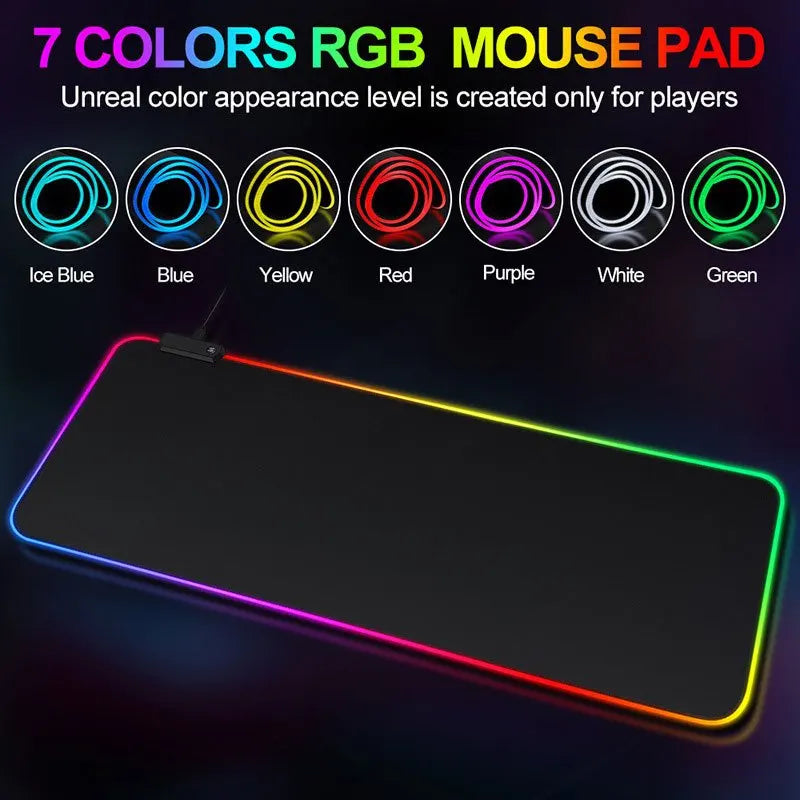 Mouse Pad Gamer Iluminado led Rgb Grande 80 cm por 30 com Mousepad gamer Led com