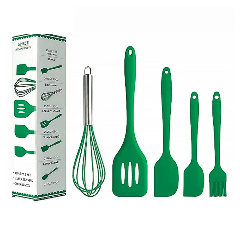 Kit de 5 Utensílios de Cozinha - Cores Sortidas - Design Resistente e Moderno