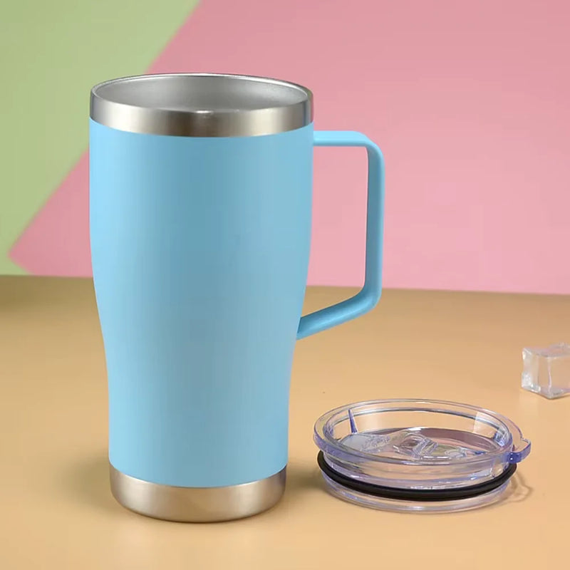 Caneca Térmica 600ml com Tampa e Alça Ergonométrica