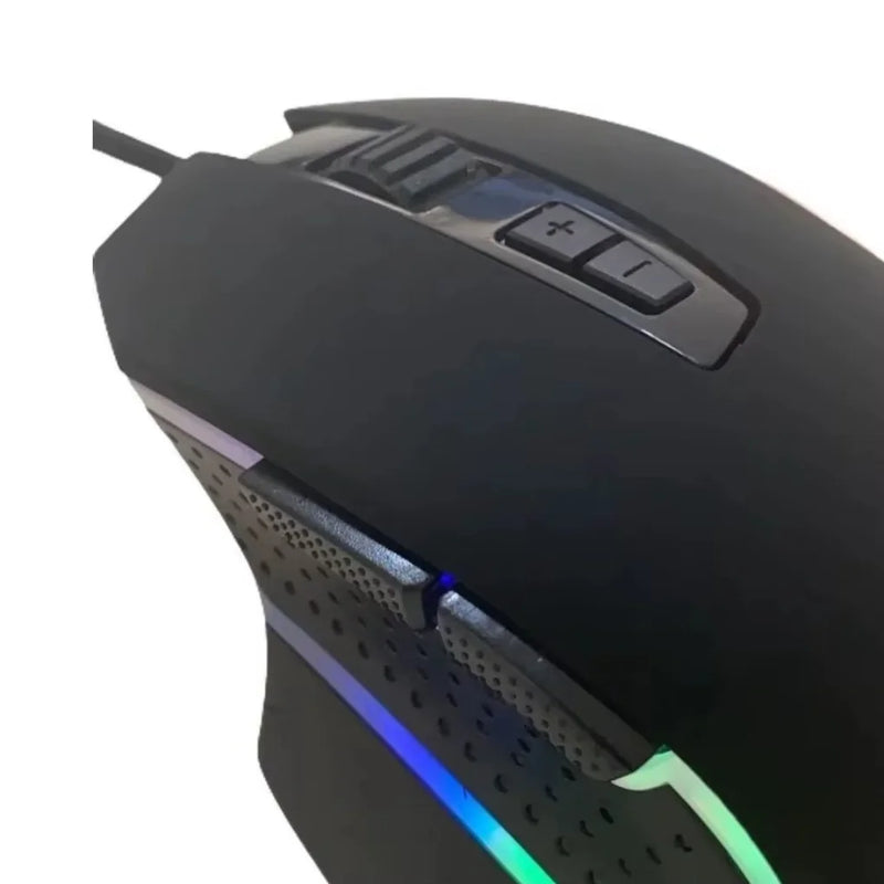 Mouse Gamer Com Fio Led RGB com Botões Laterais 4800DPI Para Jogar Gamming Rato