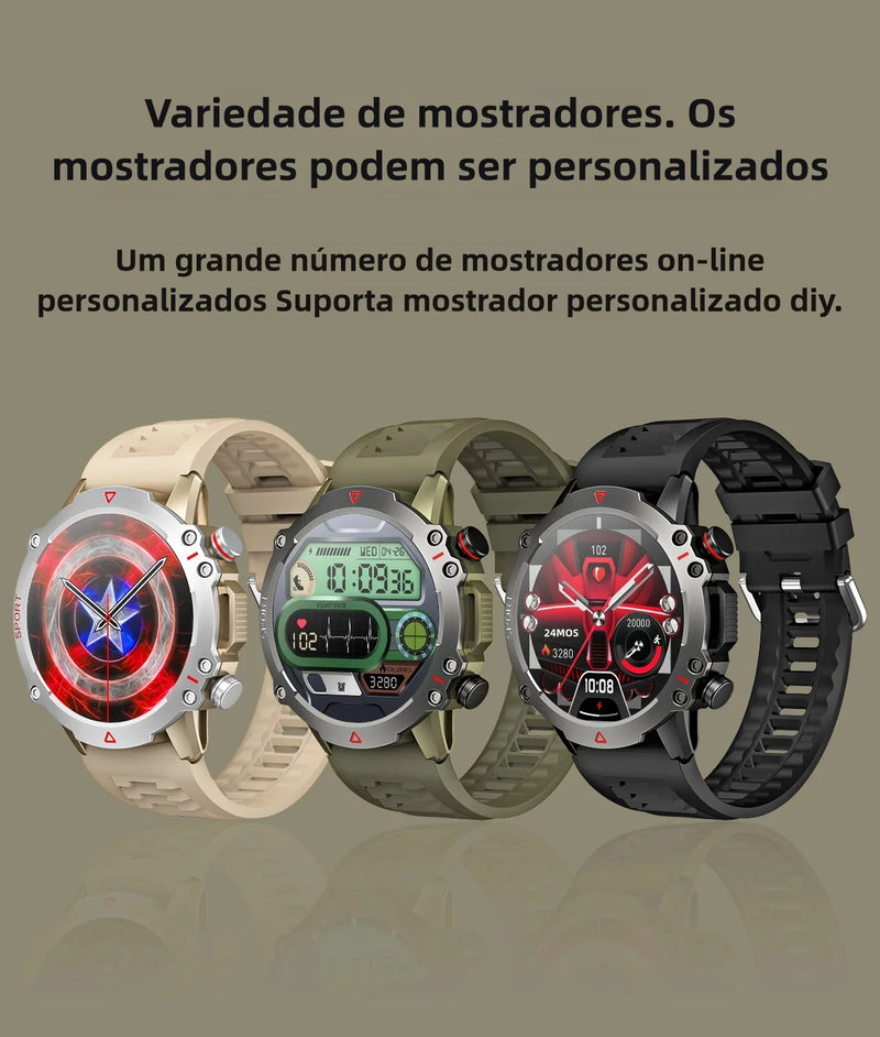 Smart Watch Homens Bluetooth Call Smartwatch Esporte à prova d&