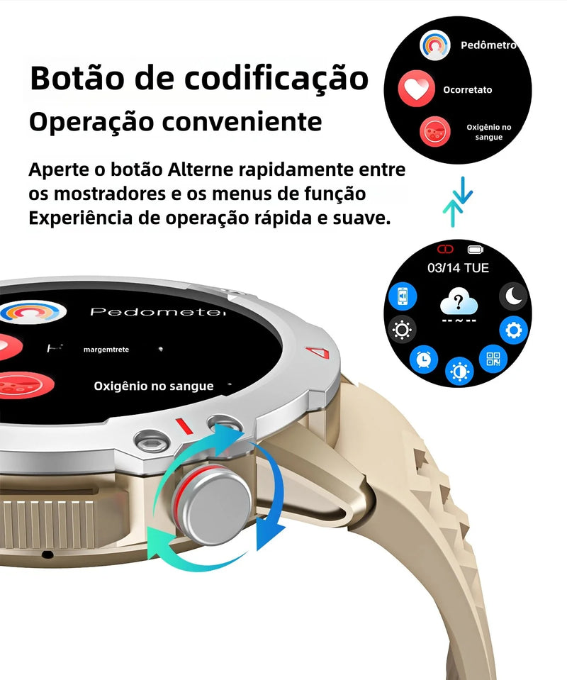 Smart Watch Homens Bluetooth Call Smartwatch Esporte à prova d&