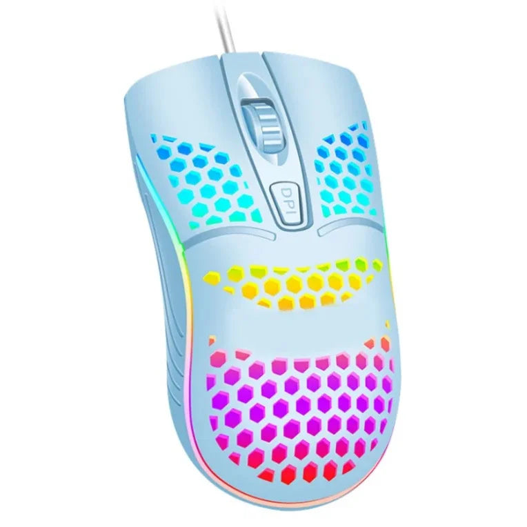 Mouse Óptico Com Fio Usb RGB Para Computador Notebook