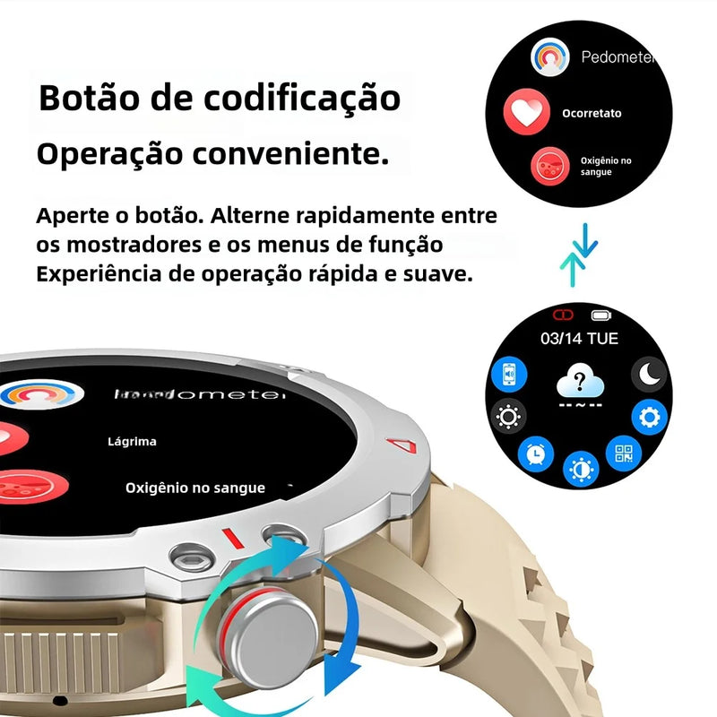 Smart Watch Homens Bluetooth Call Smartwatch Esporte à prova d&