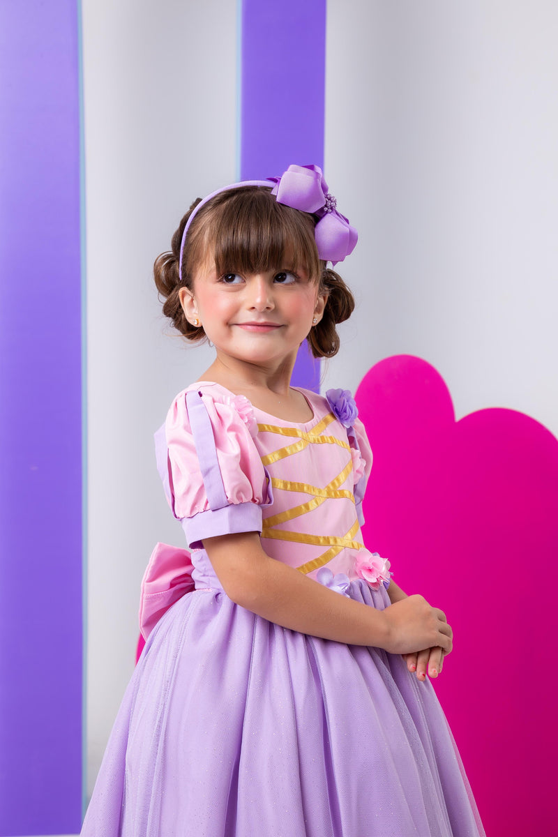 Vestido Bella Infantil/Fantasia Longa Princesa Lilas (VESTFNTSABLCHDRANZEL)